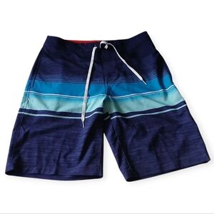 NWOT GOODFELLOW & CO. MEN'S BLUE STRIPED BOARD SWIM SHORTS. SIZE 30.